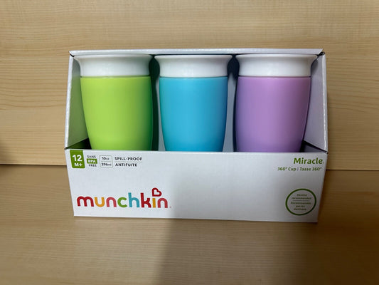 Munchkin Spill-Proof 10 oz Cups Miracle 360 Tasse Three Pack