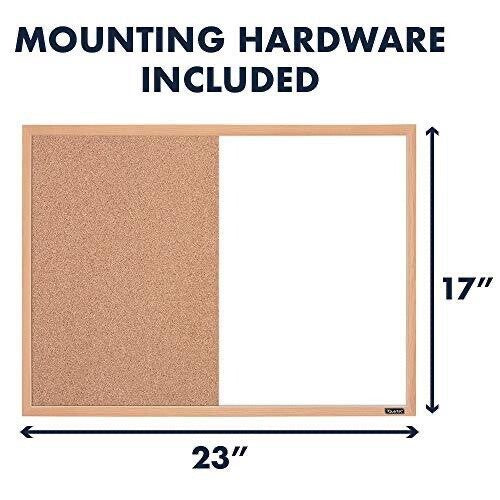 Quartet Combination Whiteboard & Corkboard, 23 x 17, Combo White Board & Cork Board