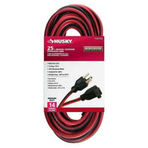 Husky 25 ft. 14/3 Extension Cord, Red with Black Stripe